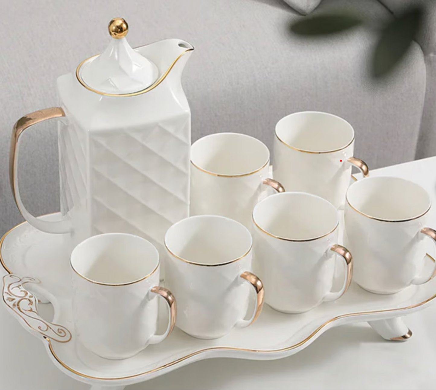 Ceramic Coffee Set Nordic Gold