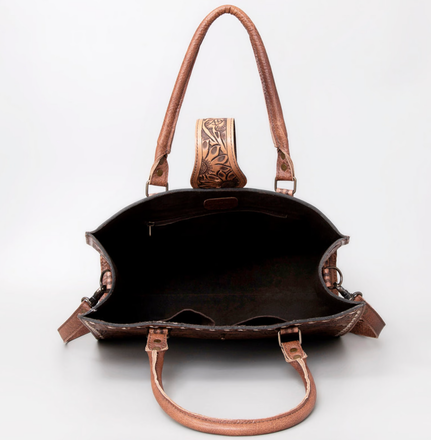 Hand Tooled Leather Tote Bag