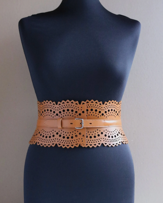 Genuine leather corset belt