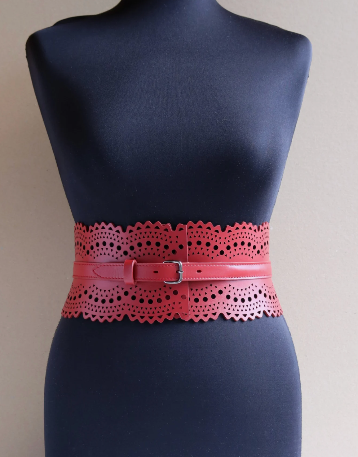 Genuine leather corset belt