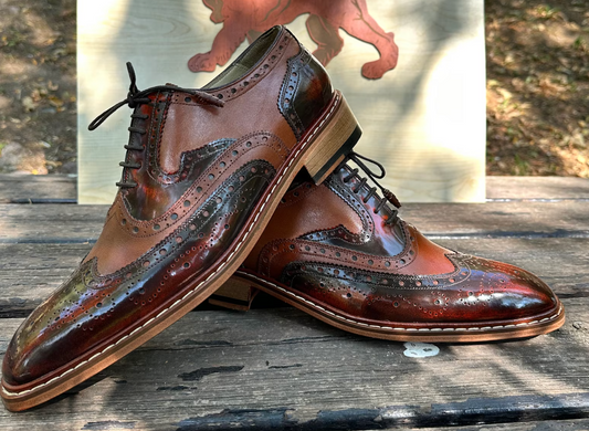 Brown Leather Oxford Dress Men Shoe