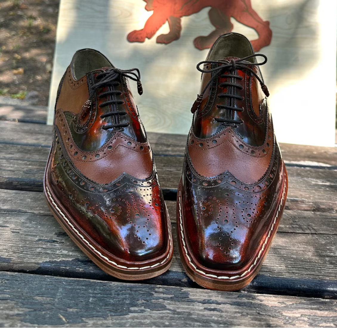 Brown Leather Oxford Dress Men Shoe