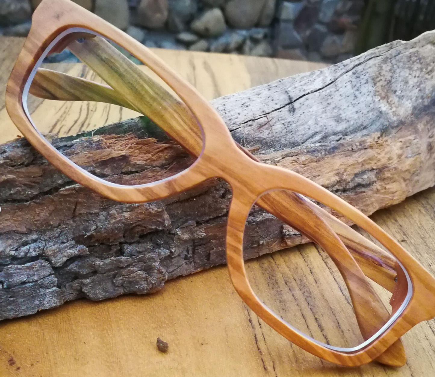 Olive wood eyeglasses
