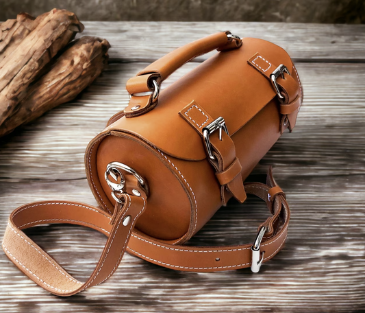 Leather satchel purse
